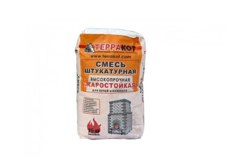 Смесь глино-шамотная штукатурная жаростойкая высокопрочная Терракот, 25 кг