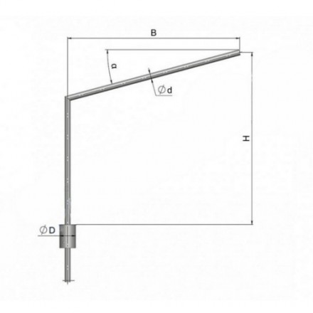 Кронштейн однорожковый угловой на обечайке 2К1(15°)-0,2-0,5-О1-Тр.48 8 кг